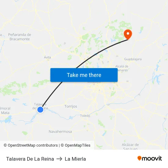 Talavera De La Reina to La Mierla map