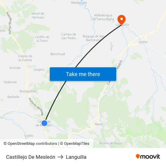 Castillejo De Mesleón to Languilla map