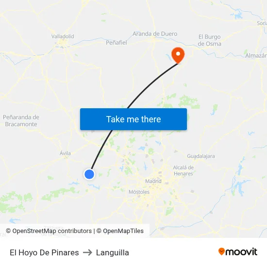 El Hoyo De Pinares to Languilla map