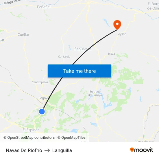 Navas De Riofrío to Languilla map