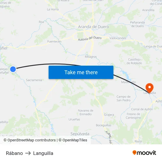 Rábano to Languilla map