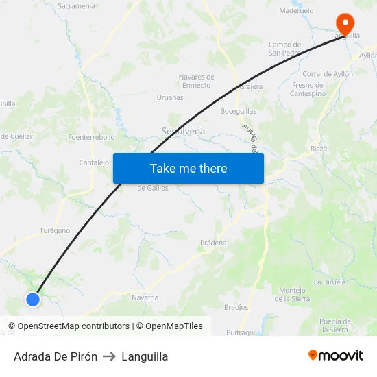 Adrada De Pirón to Languilla map