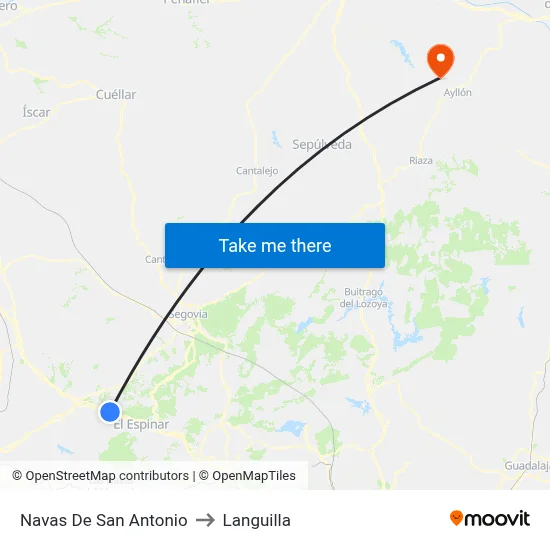 Navas De San Antonio to Languilla map