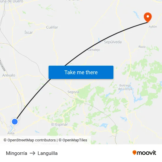Mingorría to Languilla map