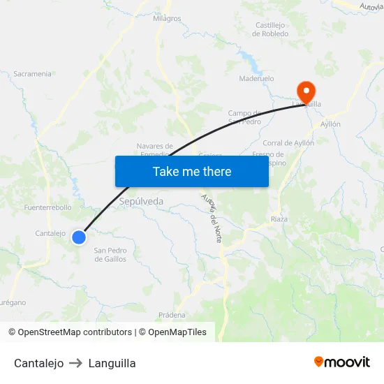 Cantalejo to Languilla map