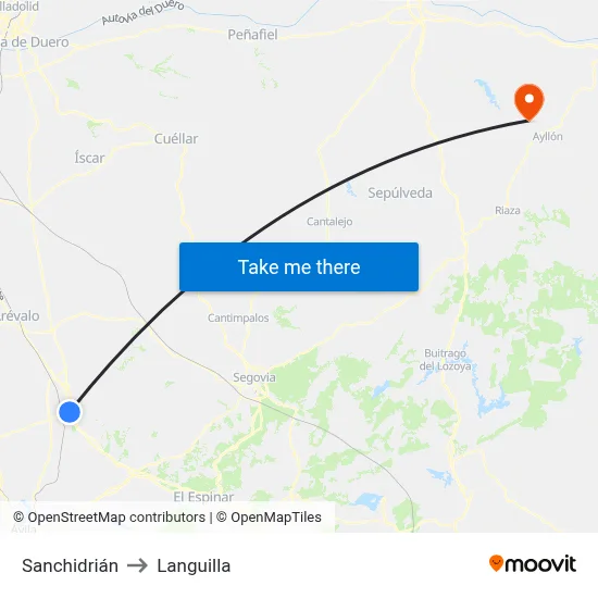 Sanchidrián to Languilla map