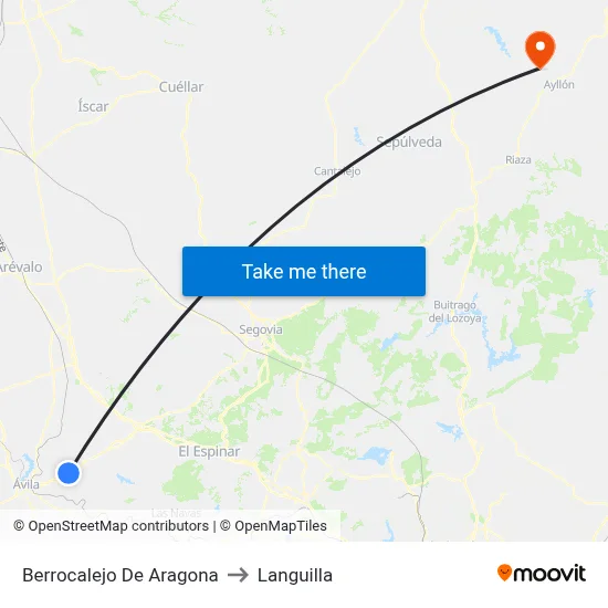 Berrocalejo De Aragona to Languilla map