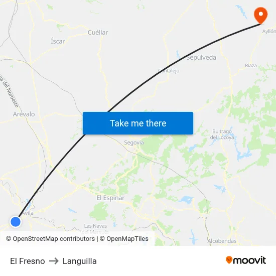 El Fresno to Languilla map