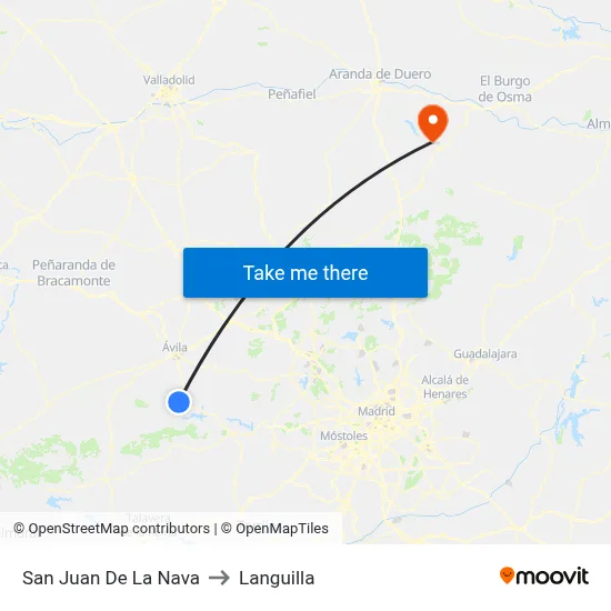San Juan De La Nava to Languilla map