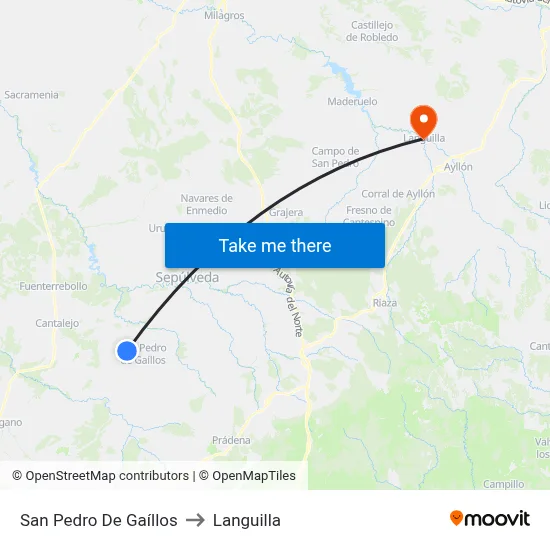 San Pedro De Gaíllos to Languilla map