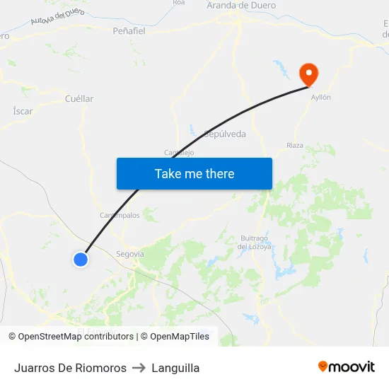 Juarros De Riomoros to Languilla map