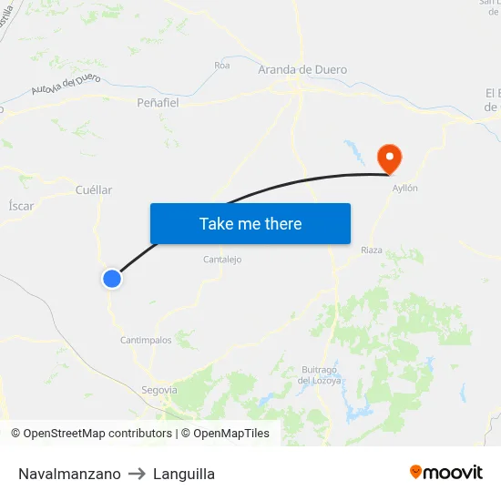 Navalmanzano to Languilla map