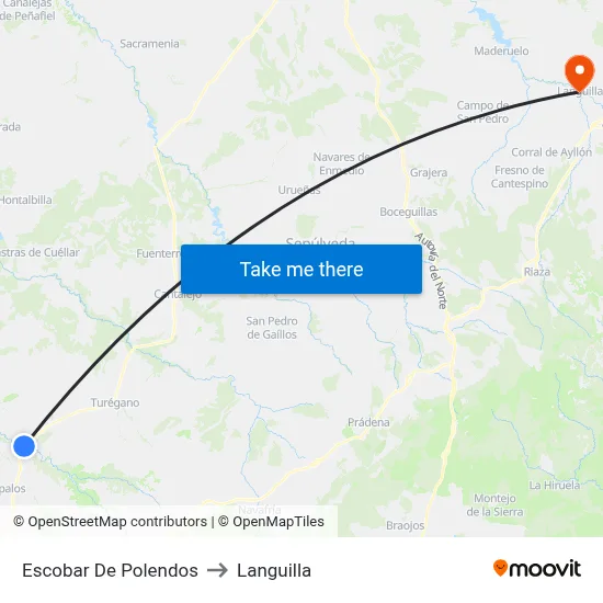 Escobar De Polendos to Languilla map