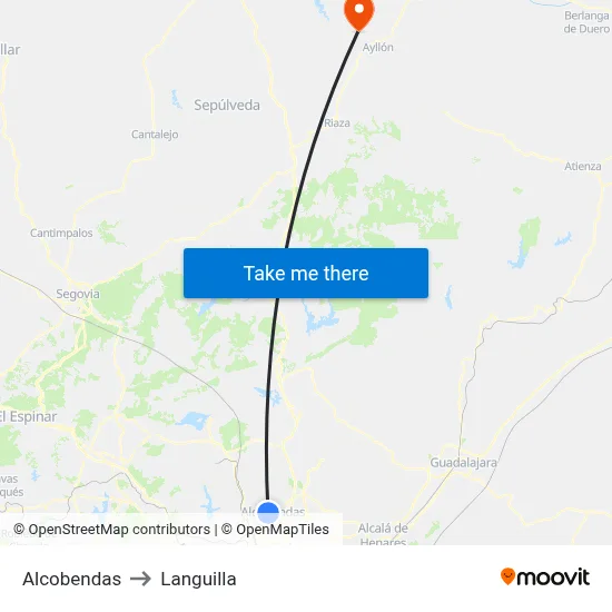Alcobendas to Languilla map