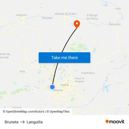 Brunete to Languilla map