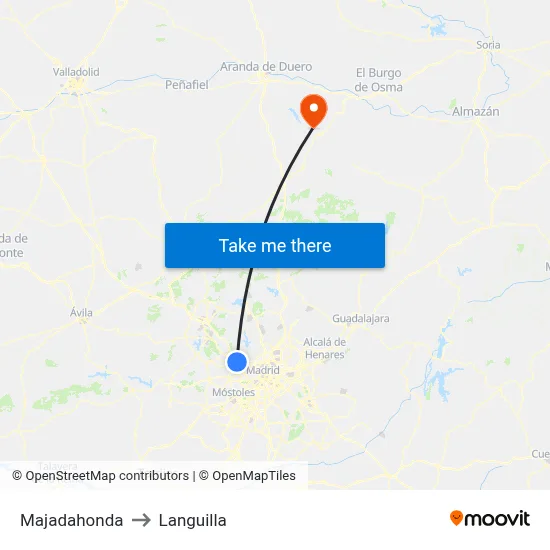 Majadahonda to Languilla map