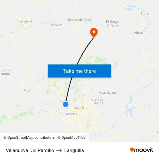 Villanueva Del Pardillo to Languilla map