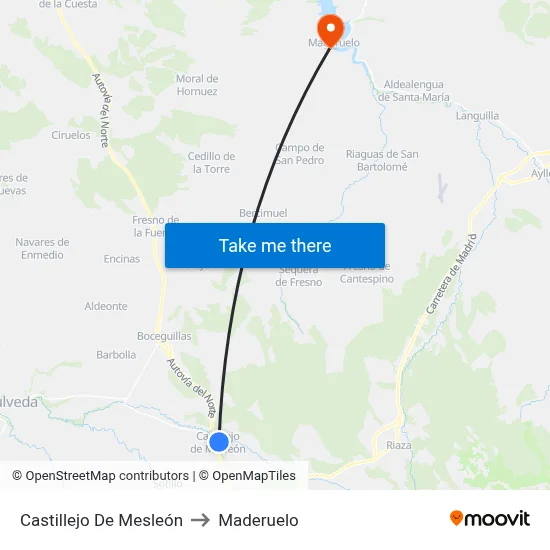 Castillejo De Mesleón to Maderuelo map