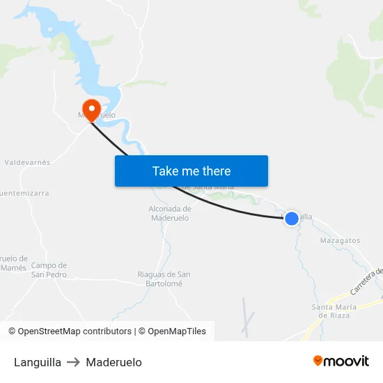 Languilla to Maderuelo map