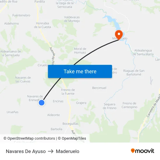 Navares De Ayuso to Maderuelo map