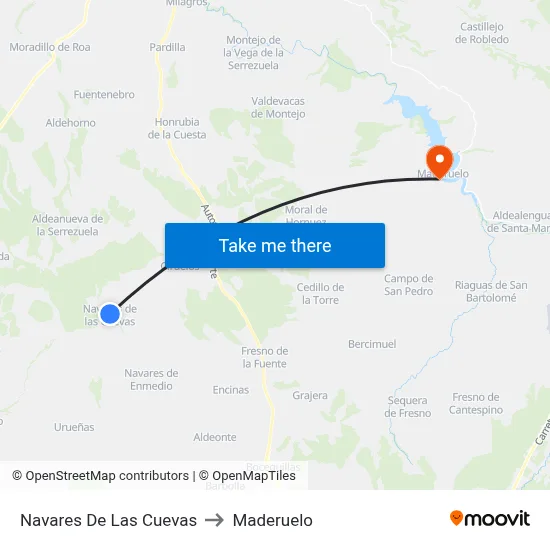 Navares De Las Cuevas to Maderuelo map