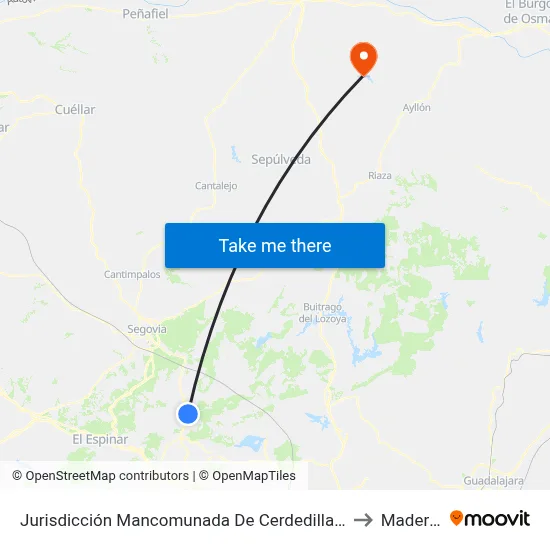 Jurisdicción Mancomunada De Cerdedilla Y Navacerrada to Maderuelo map