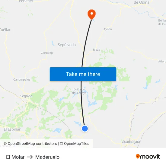 El Molar to Maderuelo map