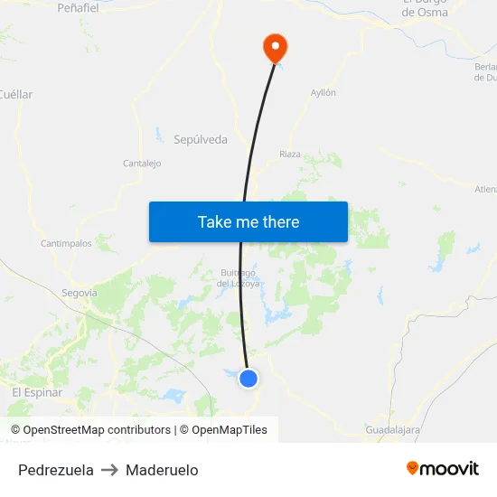 Pedrezuela to Maderuelo map