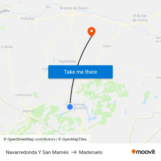 Navarredonda Y San Mamés to Maderuelo map