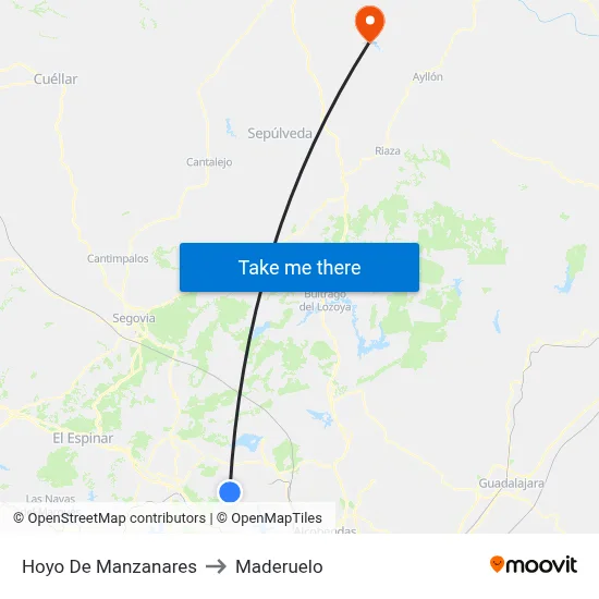 Hoyo De Manzanares to Maderuelo map
