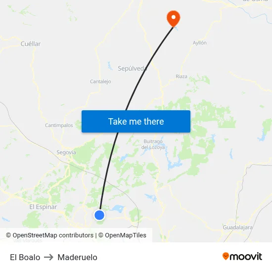 El Boalo to Maderuelo map