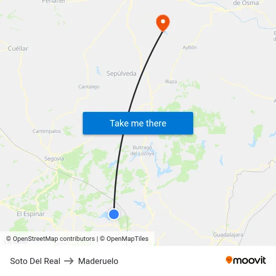Soto Del Real to Maderuelo map