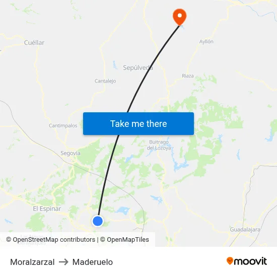 Moralzarzal to Maderuelo map