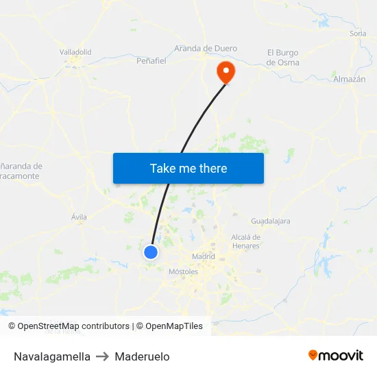 Navalagamella to Maderuelo map