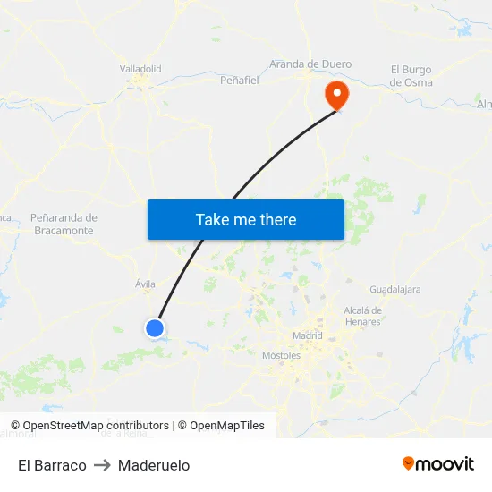 El Barraco to Maderuelo map