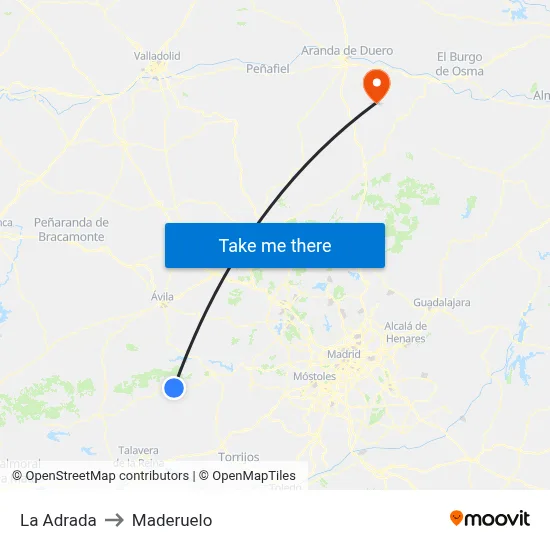 La Adrada to Maderuelo map
