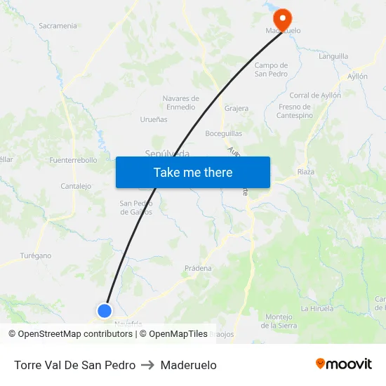 Torre Val De San Pedro to Maderuelo map