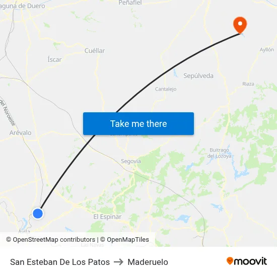 San Esteban De Los Patos to Maderuelo map