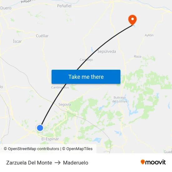Zarzuela Del Monte to Maderuelo map