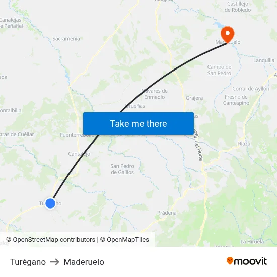 Turégano to Maderuelo map