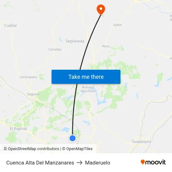 Cuenca Alta Del Manzanares to Maderuelo map