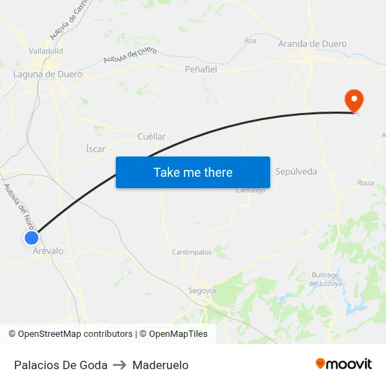 Palacios De Goda to Maderuelo map