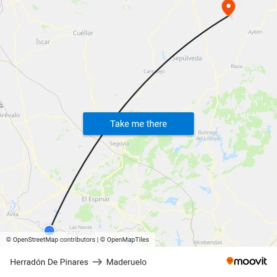 Herradón De Pinares to Maderuelo map