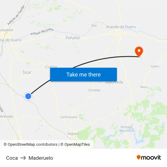 Coca to Maderuelo map