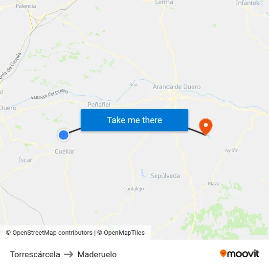 Torrescárcela to Maderuelo map