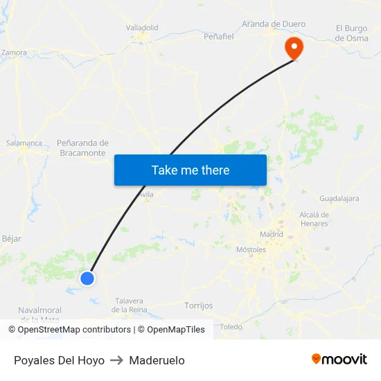 Poyales Del Hoyo to Maderuelo map