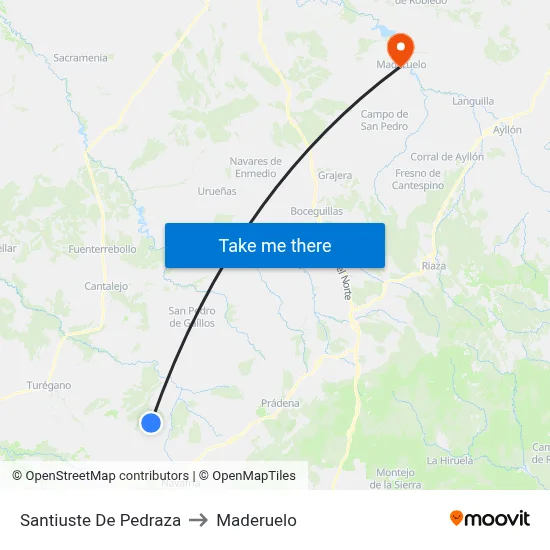 Santiuste De Pedraza to Maderuelo map
