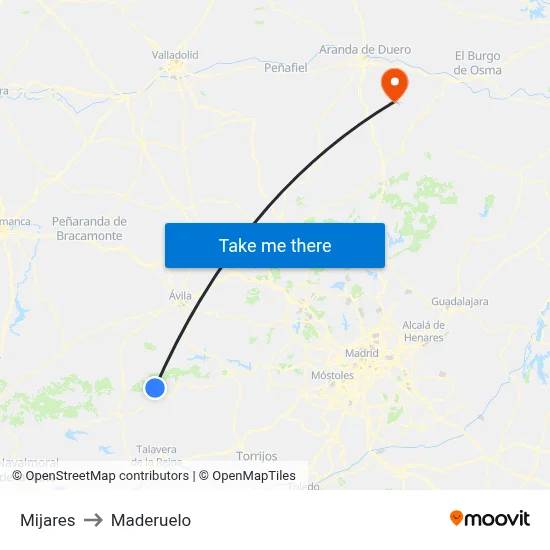 Mijares to Maderuelo map