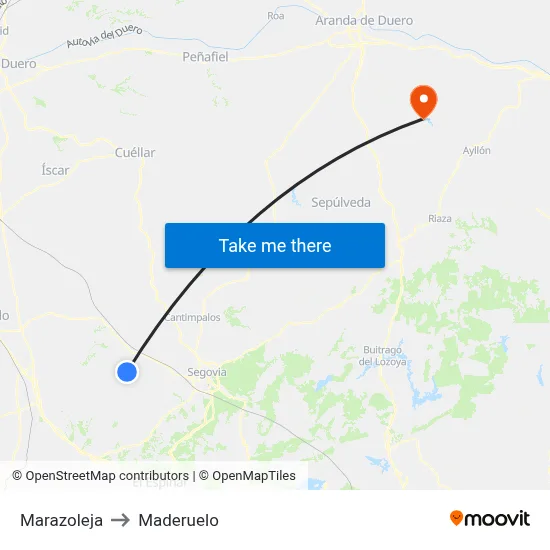 Marazoleja to Maderuelo map