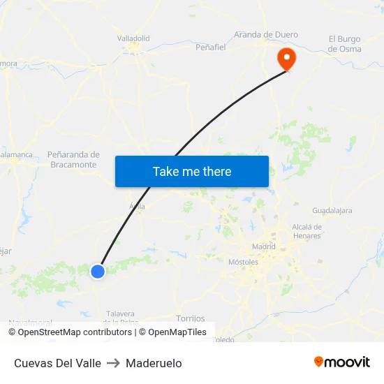 Cuevas Del Valle to Maderuelo map